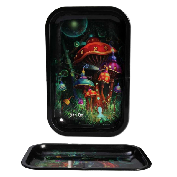 Black Leaf Rolling Tray S Black Leaf Mushroom 140 x 180mm