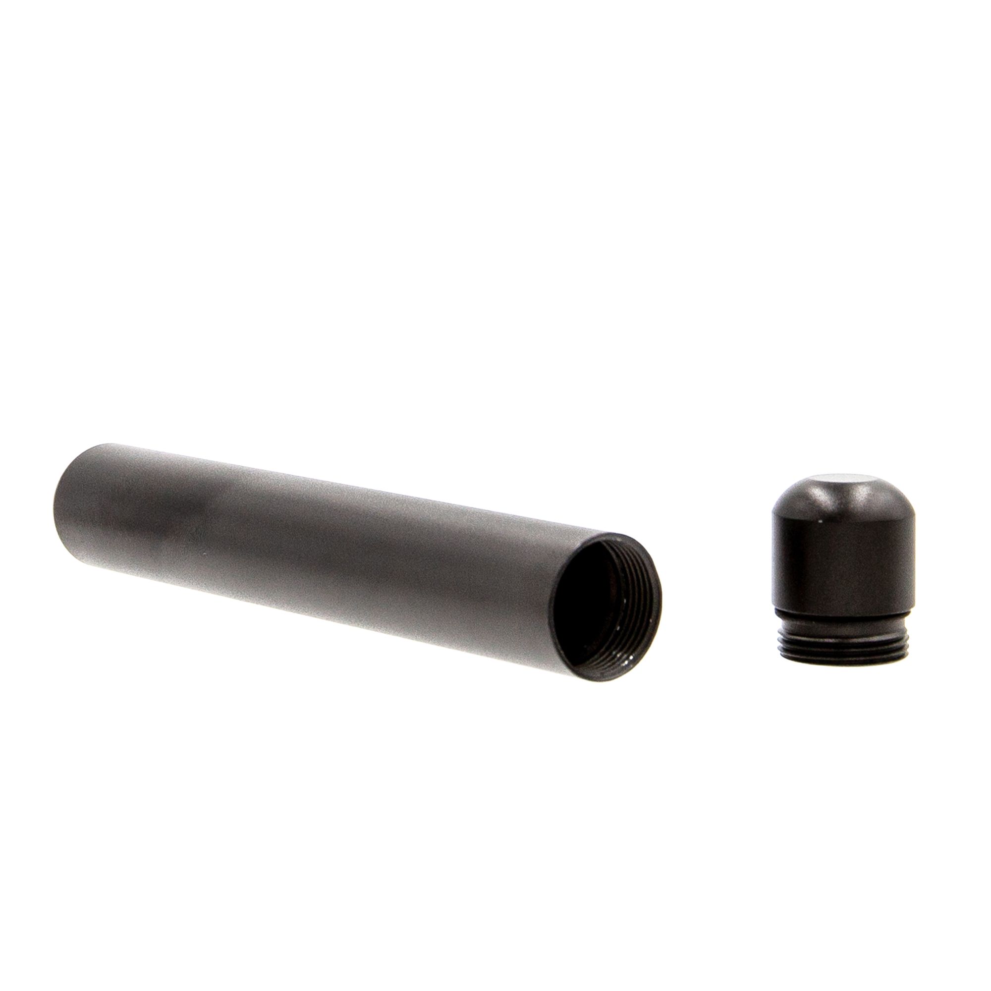 Smell Proof Metal Tube Black 12 x 1.8 cm