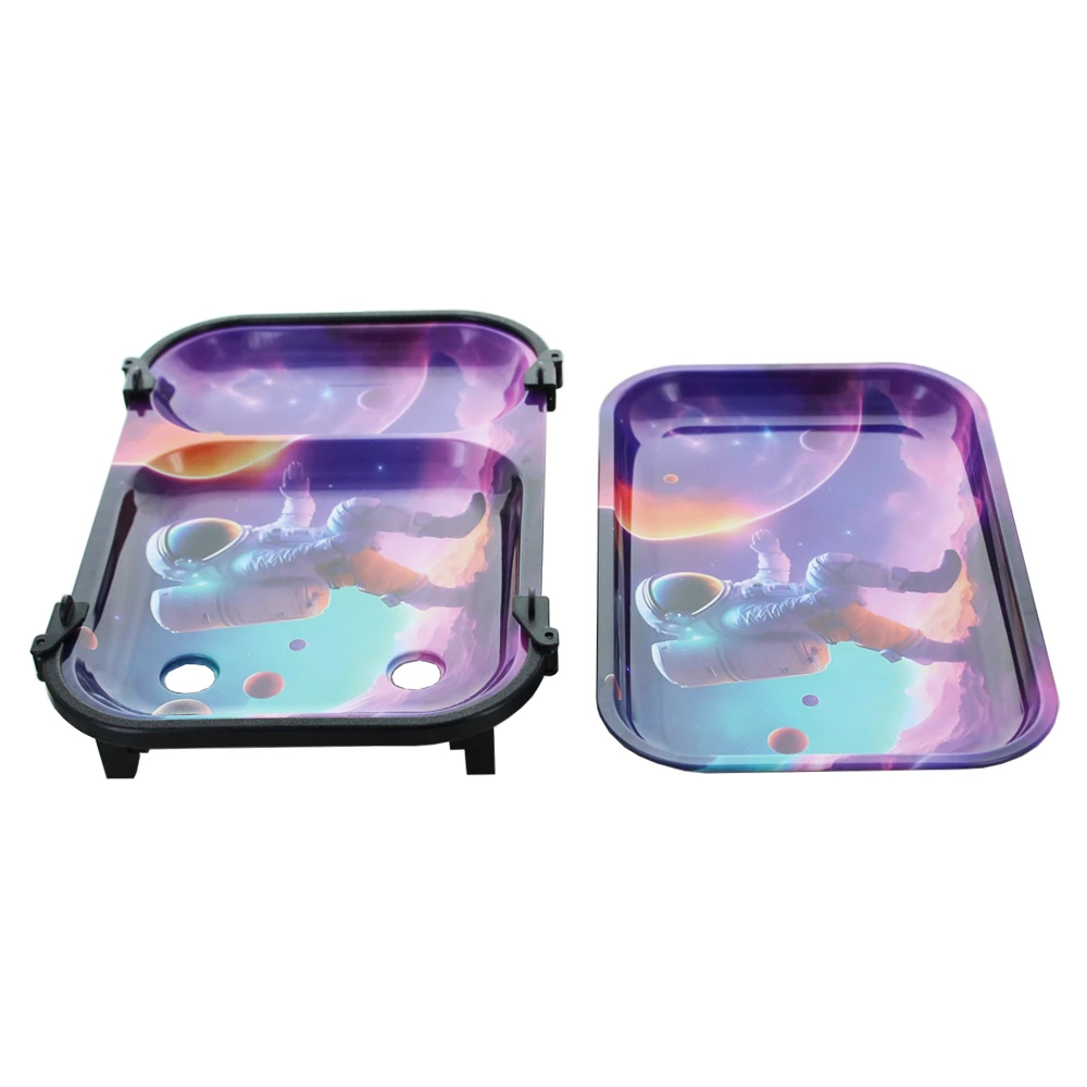 Metall-Rolltablett mit vorgerolltem Kegellader „Space Moon“