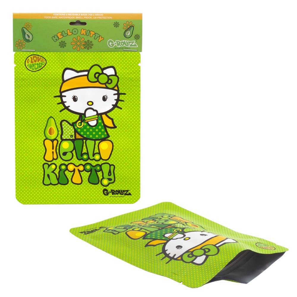 G-Rollz | Hello Kitty 'Avocado' 100x125 mm Foodsafe Storage Supplement Pouch - 8pcs in pack