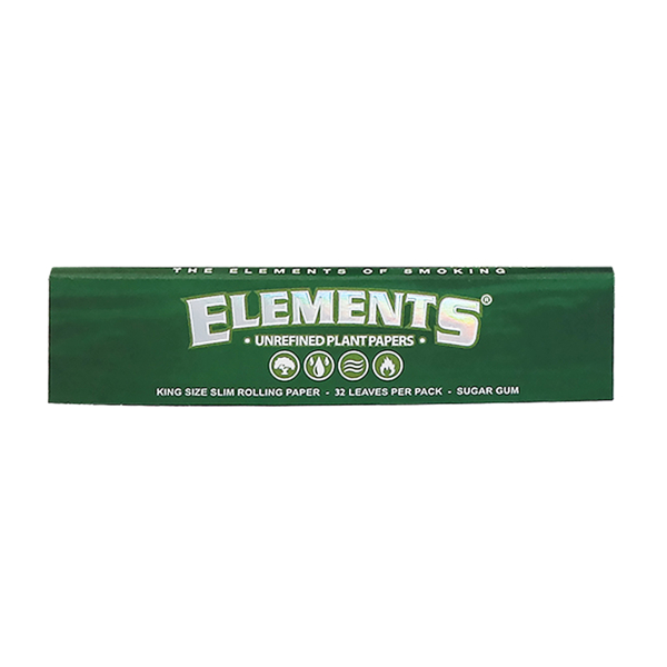 3 x Elements King Size Slim Unrefined Plant Papers