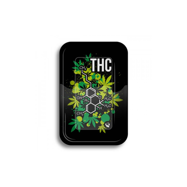 Black Leaf Rolling Tray THC Molecule 275 x 175mm