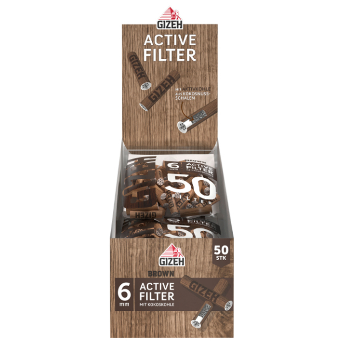 GIZEH Brown Active Filter 6mm Display 10pcs